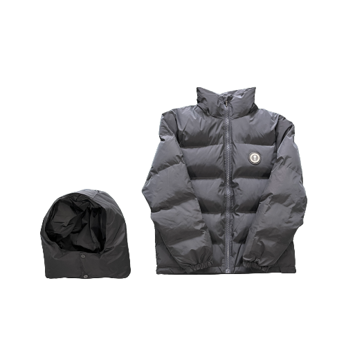 Trapstar Irongate Detachable Hooded Puffer Jacket Gray