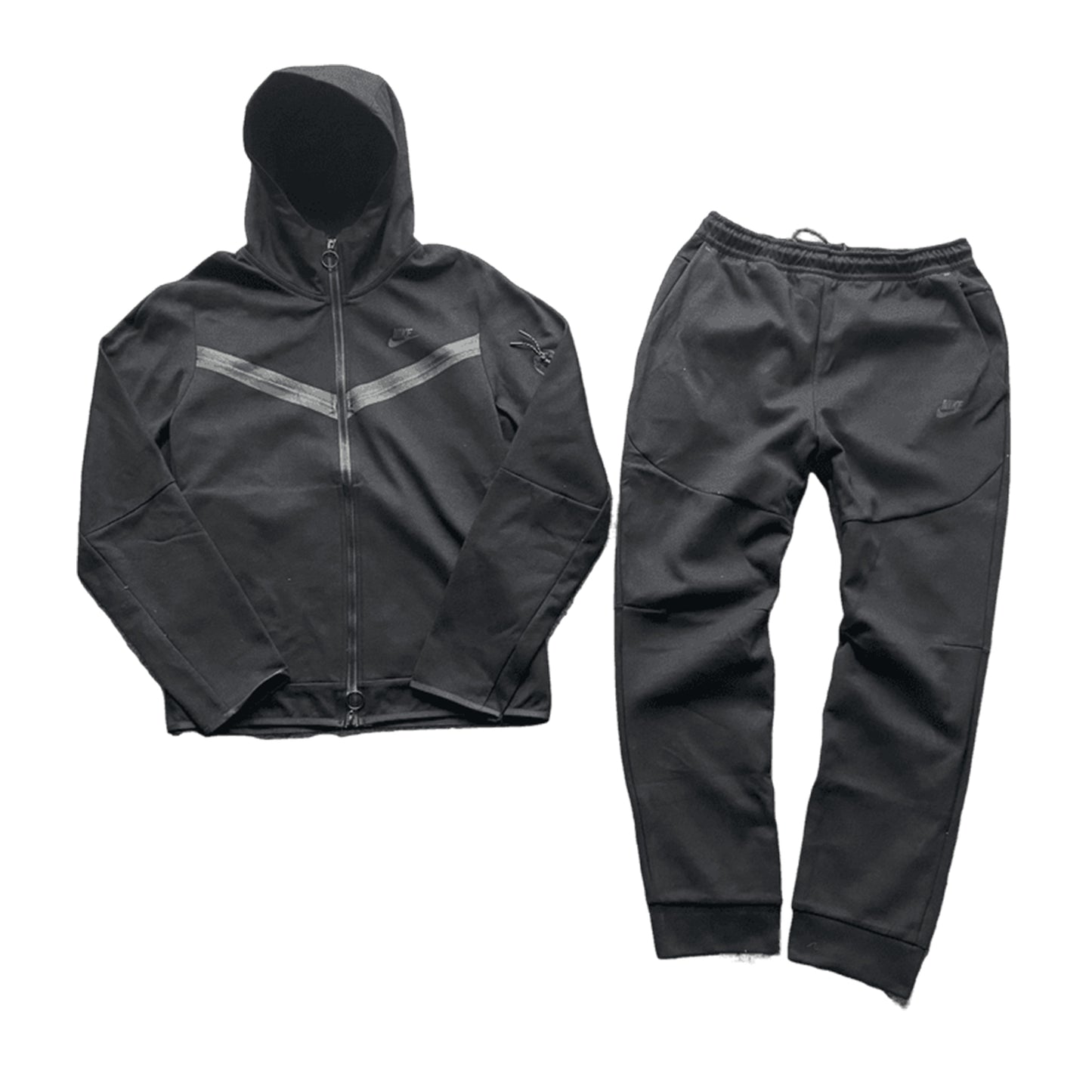 All black nike tech tracksuit best sale