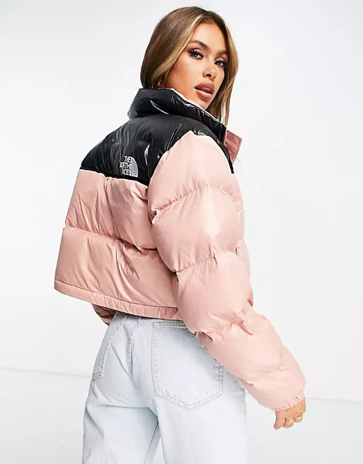 The North Face Bright Pink Cropped Puffer Jacket WMNS