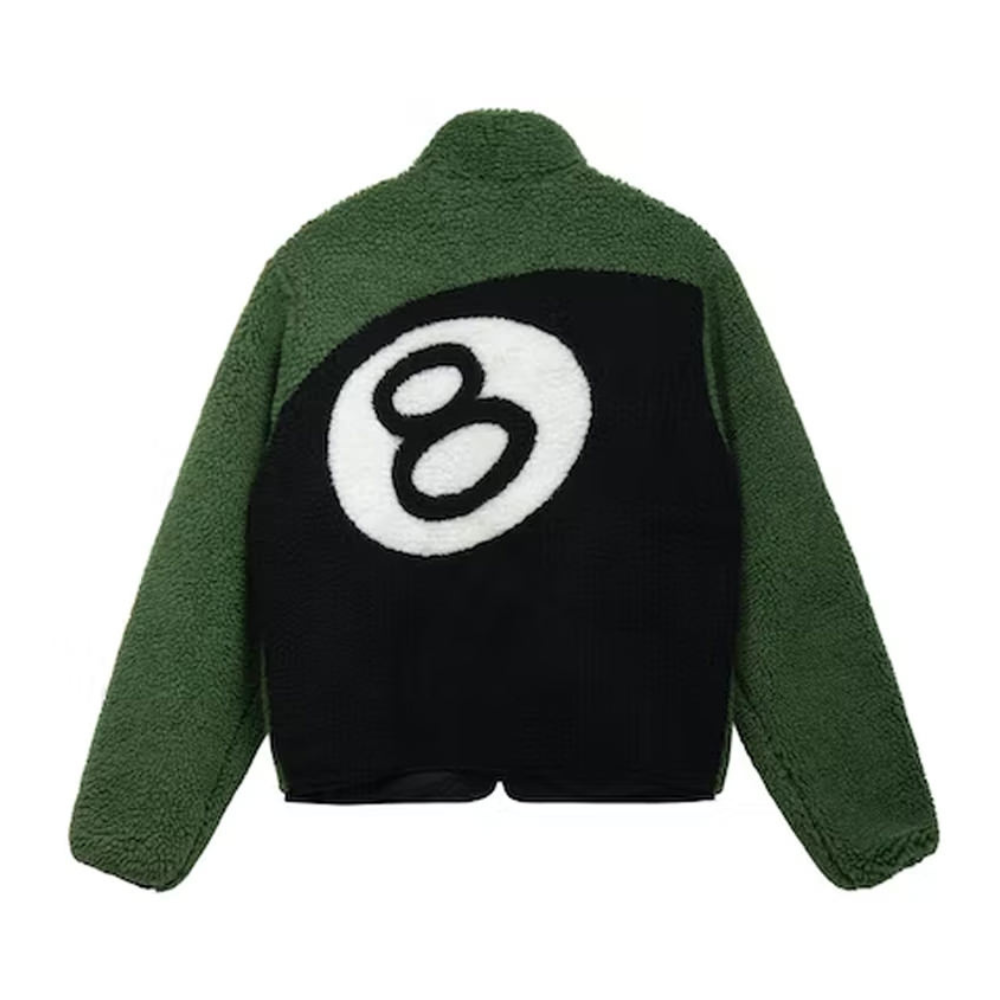 Stussy 8 Ball Sherpa Reversible Jacket Green