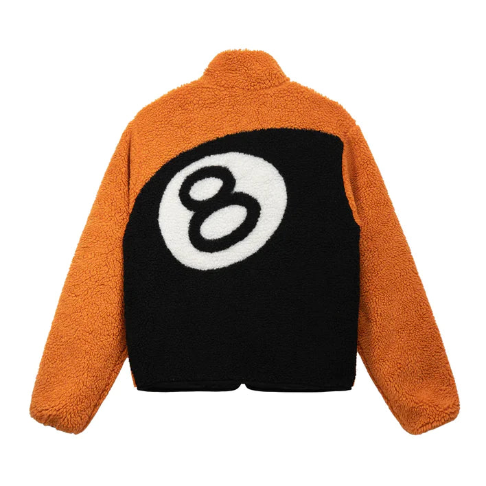 Stussy 8 Ball Sherpa Reversible Jacket Orange