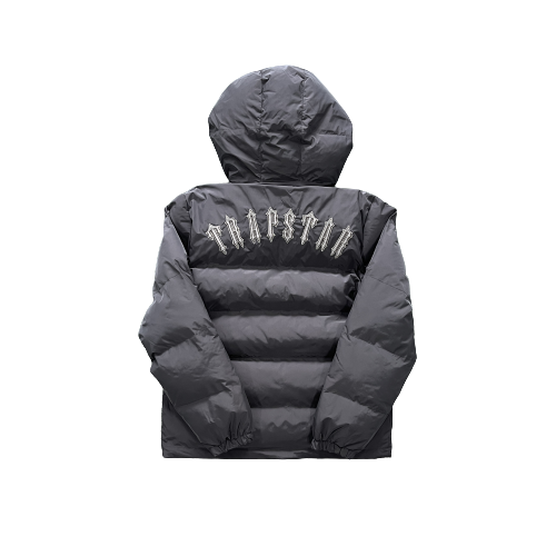 Trapstar Irongate Detachable Hooded Puffer Jacket Gray